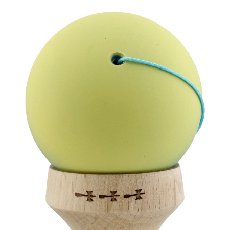 Kendama X Originala, Profesionala, Flippy, Cupe Mari KING SIZE V3, Rubber Grip, Gaura in Baza, Rulment Metalic, din lemn 18 cm, Ata 62/65 cm, Gradient Galben/Albastru deschis [8]