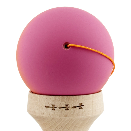 Kendama X Originala, Profesionala, Flippy, Cupe Mari KING SIZE V3, Rubber Grip, Gaura in Baza, Rulment Metalic, din lemn 18 cm, Ata 62/65 cm, Gradient Roz/Rosu/Galben [8]