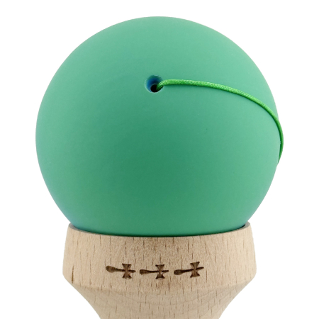Kendama X Originala, Profesionala, Flippy, Cupe Mari KING SIZE V3, Rubber Grip, Gaura in Baza, Rulment Metalic, din lemn 18 cm, Ata 62/65 cm, Gradient Verde/Albastru [8]
