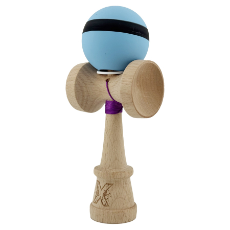 Kendama X Originala, Profesionala, Flippy, Cupe Mari KING SIZE V3, Rubber Grip, Gaura in Baza, Rulment Metalic, din lemn 18 cm, Ata 62/65 cm, M Bleu/Negru/Bleu [2]