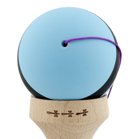 Kendama X Originala, Profesionala, Flippy, Cupe Mari KING SIZE V3, Rubber Grip, Gaura in Baza, Rulment Metalic, din lemn 18 cm, Ata 62/65 cm, M Bleu/Negru/Bleu [9]