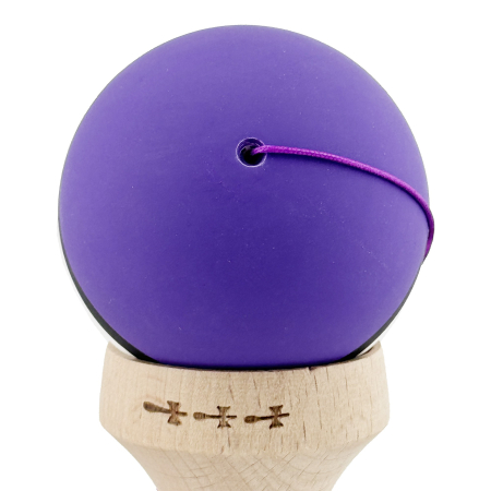 Kendama X Originala, Profesionala, Flippy, Cupe Mari KING SIZE V3, Rubber Grip, Gaura in Baza, Rulment Metalic, din lemn 18 cm, Ata 62/65 cm, S Bicolor Violet/Alb [9]
