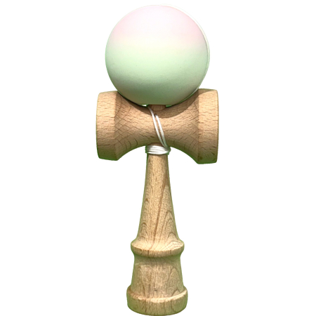 Kendama X Originala, Profesionala, Flippy, din Lemn, Rubber Grip, 18 cm, Roz/Verde [0]