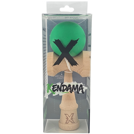 Kendama X Originala, Profesionala, Flippy, din lemn, Rubber Grip, 18 cm, Verde [3]