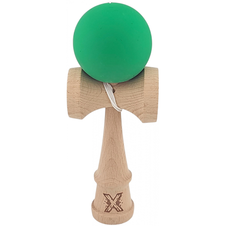 Kendama - Kendama X Originala, Profesionala, Flippy, din lemn, Rubber Grip, 18 cm, Verde