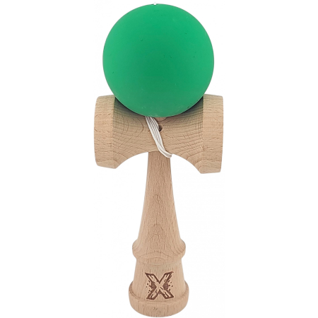 Kendama X Originala, Profesionala, Flippy, din lemn, Rubber Grip, 18 cm, Verde [4]