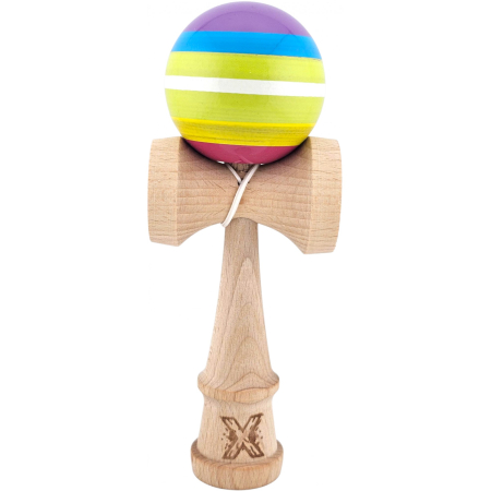 Kendama - Kendama X Originala, Profesionala, Flippy, din Lemn, Super Sticky, 18 cm, Multicolor