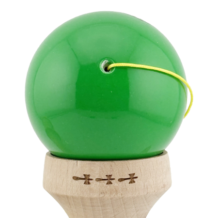 Kendama X Originala, Profesionala, Flippy, Green Monkey, Super Sticky cu Cupe Mari King Size V3, Rulment Metalic si Gaura in Baza, din Lemn 18 cm, Ata 62/65 cm, Verde [9]