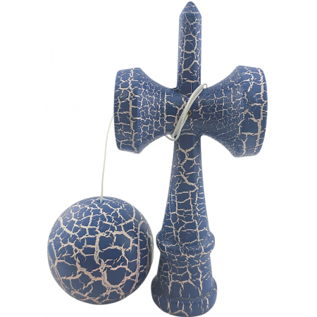 Kendama X Originala, Profesionala, Flippy, Kendama Cracked, din Lemn – 18 cm, Albastru/alb [3]