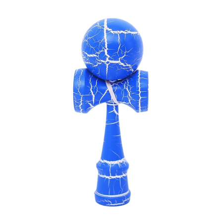 Kendama - Kendama X Originala, Profesionala, Flippy, Kendama Cracked, din Lemn – 18 cm, Crack Albastru/Alb