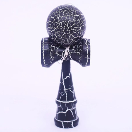 Kendama X Originala, Profesionala, Flippy, Kendama Cracked, din Lemn – 18 cm, Crack Albastru inchis/Gri [1]