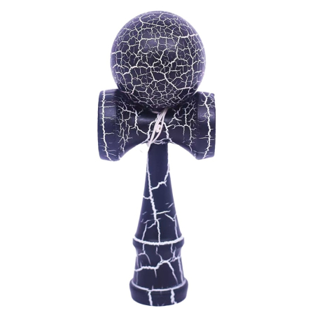 Kendama - Kendama X Originala, Profesionala, Flippy, Kendama Cracked, din Lemn – 18 cm, Crack Albastru inchis/Gri