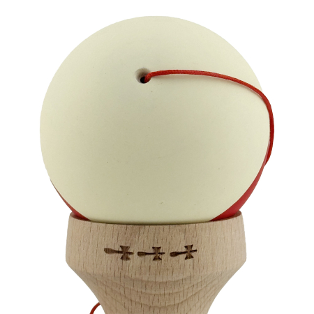 Kendama X Originala, Profesionala, Flippy, Rubber Grip, Cupe Mari KING SIZE V3, Gaura in Baza, Rulment Metalic, din lemn 18 cm, Ata 62/65 cm, Bicolor Galben/Rosu [9]