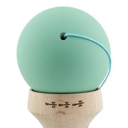 Kendama X Originala, Profesionala, Flippy, Rubber Grip, Cupe Mari KING SIZE V3, Gaura in Baza, Rulment Metalic, din lemn 18 cm, Ata 62/65 cm, Bicolor Turcoaz/Albastru inchis [9]