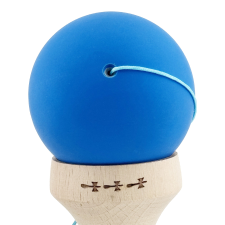 Kendama X Originala, Profesionala, Flippy, Rubber Grip, Cupe Mari KING SIZE V3, Gaura in Baza, Rulment Metalic, din lemn 18 cm, Ata 62/65 cm, Gradient Albastru/Alb [9]
