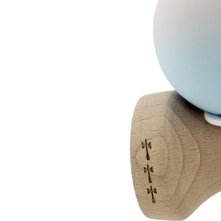 Kendama X Originala, Profesionala, Flippy, Rubber Grip, Cupe Mari KING SIZE V3, Gaura in Baza, Rulment Metalic, din lemn 18 cm, Ata 62/65 cm, Gradient Lila/Turcoaz [7]