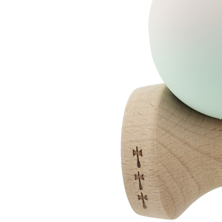 Kendama X Originala, Profesionala, Flippy, Rubber Grip, Cupe Mari KING SIZE V3, Gaura in Baza, Rulment Metalic, din lemn 18 cm, Ata 62/65 cm, Gradient Roz/Verde [6]