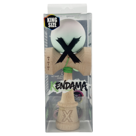 Kendama X Originala, Profesionala, Flippy, Rubber Grip, Cupe Mari KING SIZE V3, Gaura in Baza, Rulment Metalic, din lemn 18 cm, Ata 62/65 cm, Gradient Roz/Verde [4]