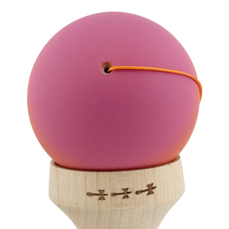 Kendama X Originala, Profesionala, Flippy, Rubber Grip, din Lemn, 18 cm, V3, Roz/Portocaliu/Galben [9]
