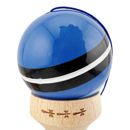 Kendama X Originala, Profesionala, Flippy, SATURN Blue Planet, Super Sticky cu Cupe Mari KING SIZE V3, Gaura in Baza, Rulment Metalic, din lemn 18 cm, Ata 62/65 cm, Albastru [9]