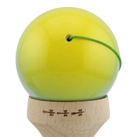Kendama X Originala, Profesionala, Flippy, Super Sticky cu Cupe Mari KING SIZE V3, Gaura in Baza, Rulment Metalic, din lemn 18 cm, Ata 62/65 cm, Gradient Galben/Albastru/Verde [9]