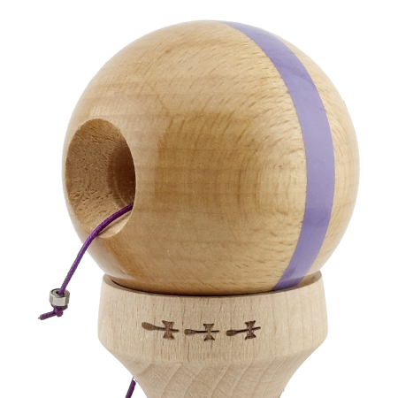 Kendama X Originala, Profesionala, Flippy, Super Sticky, Cupe Mari KING SIZE V3, Gaura in Baza, Rulment Metalic, din lemn 18 cm, Ata 62/65 cm, Original Mov [6]
