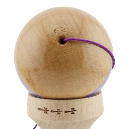 Kendama X Originala, Profesionala, Flippy, Super Sticky, Cupe Mari KING SIZE V3, Gaura in Baza, Rulment Metalic, din lemn 18 cm, Ata 62/65 cm, Original Mov [9]