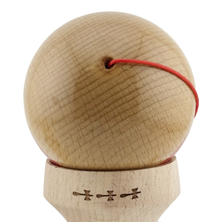 Kendama X Originala, Profesionala, Flippy, Super Sticky, Cupe Mari KING SIZE V3, Gaura in Baza, Rulment Metalic, din lemn 18 cm, Ata 62/65 cm, Original Rosu [9]