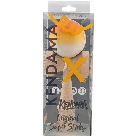 Kendama X Originala, Profesionala, Flippy, Super Sticky din Lemn, 18 cm, Gradient Portocaliu/Galben/Alb [3]