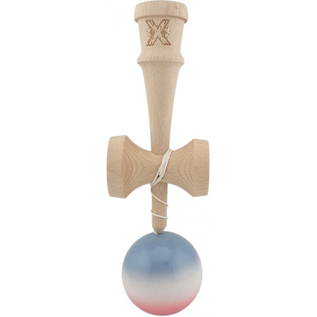 Kendama X Originala, Profesionala, Flippy, Super Sticky din Lemn, 18 cm, Gradient Roz/Alb/Gri [1]