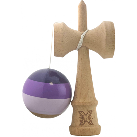 Kendama X Originala, Profesionala, Flippy, Super Sticky din Lemn, 18 cm, Purpuriu/Mov/Lila [2]