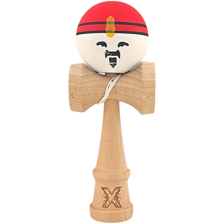 Kendama - BF-Kendama X Originala, Profesionala, Rege, Flippy, din Lemn, 18 cm, Rosu/Alb/Galben