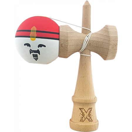 BF-Kendama X Originala, Profesionala, Rege, Flippy, din Lemn, 18 cm, Rosu/Alb/Galben [2]