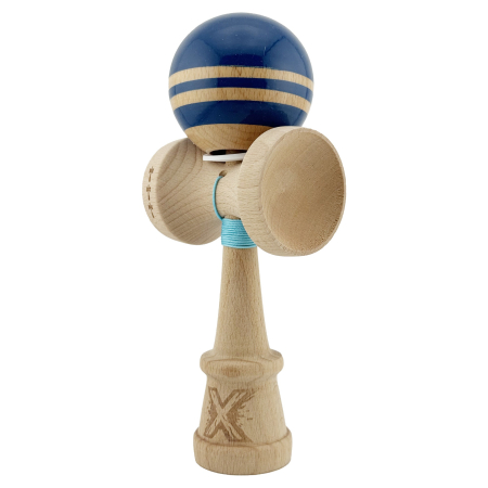 Kendama X Originala RAINBOW, Profesionala, Flippy, Cupe Mari KING SIZE V3, Super Sticky, Gaura in Baza, Rulment Metalic, din lemn 18 cm, Ata 62/65 cm, Albastru/Maro [2]