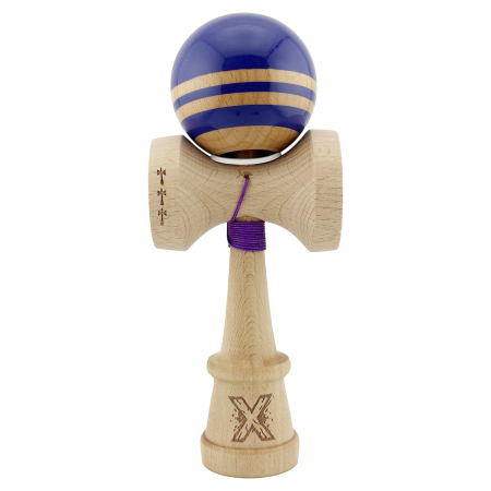 Kendama X Originala RAINBOW, Profesionala, Flippy, Cupe Mari KING SIZE V3, Super Sticky, Gaura in Baza, Rulment Metalic, din lemn 18 cm, Ata 62/65 cm, Violet/Maro [1]