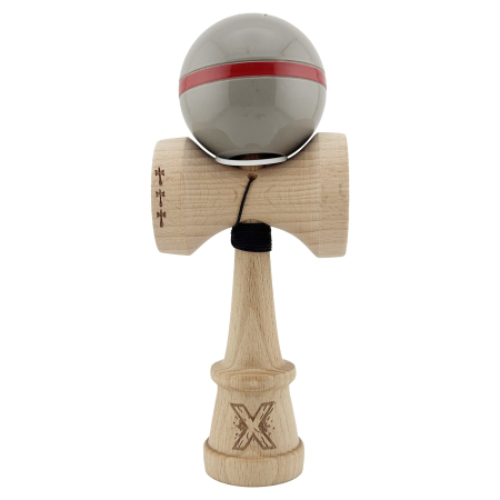 Kendama X Originala Silken, Profesionala, Flippy, Cupe Mari KING SIZE V3, Super Sticky, Gaura in Baza, Rulment Metalic, din lemn 18 cm, Ata 62/65 cm, Ice Gri [1]