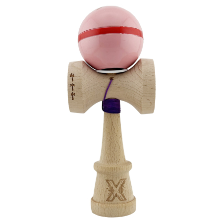 Kendama X Originala Silken, Profesionala, Flippy, Cupe Mari KING SIZE V3, Super Sticky, Gaura in Baza, Rulment Metalic, din lemn 18 cm, Ata 62/65 cm, Roz [1]