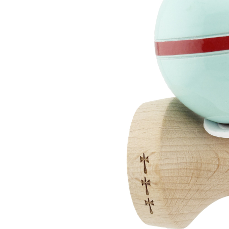 Kendama X Originala Silken, Profesionala, Flippy, Cupe Mari KING SIZE V3, Super Sticky, Gaura in Baza, Rulment Metalic, din lemn 18 cm, Ata 62/65 cm, Verde Mint [6]