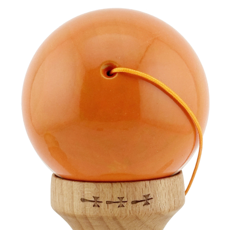 Kendama X Rainbow Originala, Profesionala, Flippy, Big Cups V2, Super Sticky cu Cupe Mari, Rulment Metalic, din lemn 18 cm, Ata 55 cm, Portocaliu/Maro [7]