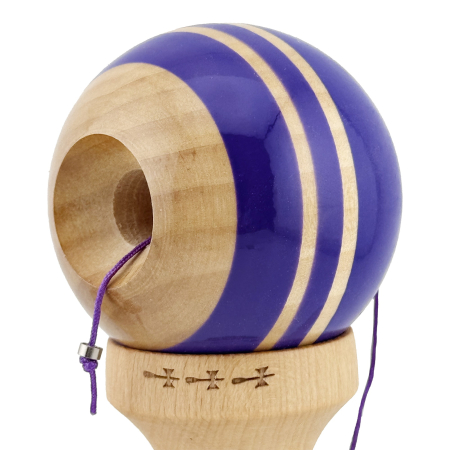 Kendama X Rainbow Originala, Profesionala, Flippy, Big Cups V2, Super Sticky cu Cupe Mari, Rulment Metalic, din lemn 18 cm, Ata 55 cm, Violet/Maro [4]