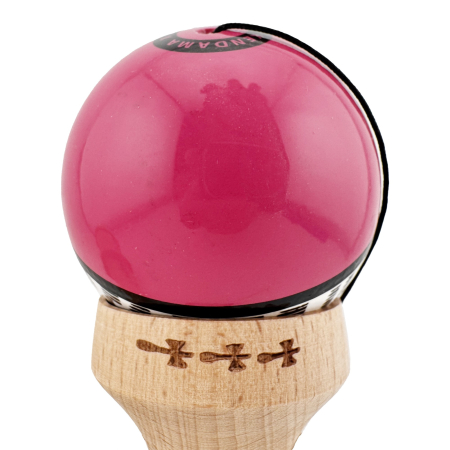Kendama X TE IUBESC Originala, Profesionala, Flippy, Super Sticky cu Cupe Mari KING SIZE V3, Gaura in Baza, Rulment Metalic, din lemn 18 cm, Ata 62/65 cm, Roz/Alb [8]