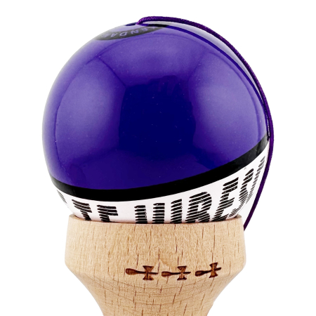Kendama X TE IUBESC Originala, Profesionala, Flippy, Super Sticky cu Cupe Mari KING SIZE V3, Gaura in Baza, Rulment Metalic, din lemn 18 cm, Ata 62/65 cm, Violet/Alb [9]