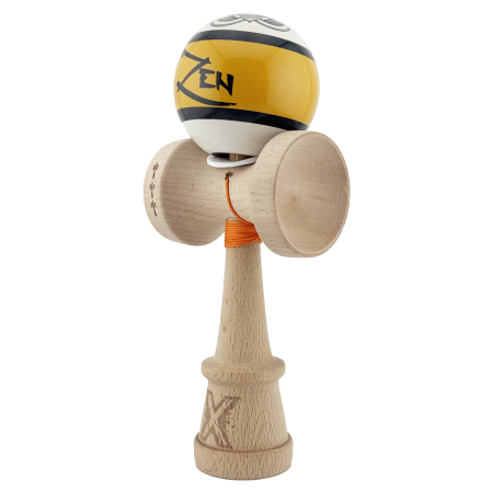 Kendama X Zen Series Originala, Profesionala, Flippy, Cupe Mari KING SIZE V3, Super Sticky, Gaura in Baza, Rulment Metalic, din lemn 18 cm, Ata 62/65 cm, Auriu [2]