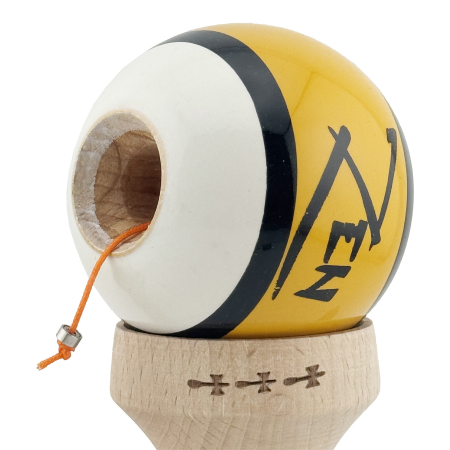 Kendama X Zen Series Originala, Profesionala, Flippy, Cupe Mari KING SIZE V3, Super Sticky, Gaura in Baza, Rulment Metalic, din lemn 18 cm, Ata 62/65 cm, Auriu [6]