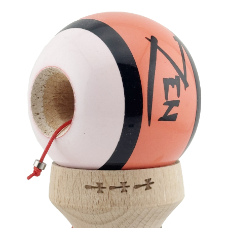 Kendama X Zen Series Originala, Profesionala, Flippy, Cupe Mari KING SIZE V3, Super Sticky, Gaura in Baza, Rulment Metalic, din lemn 18 cm, Ata 62/65 cm, Coral [6]