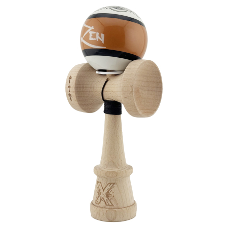 Kendama X Zen Series Originala, Profesionala, Flippy, Cupe Mari KING SIZE V3, Super Sticky, Gaura in Baza, Rulment Metalic, din lemn 18 cm, Ata 62/65 cm, Maro [2]