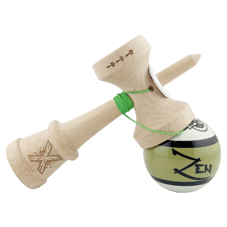 Kendama X Zen Series Originala, Profesionala, Flippy, Cupe Mari KING SIZE V3, Super Sticky, Gaura in Baza, Rulment Metalic, din lemn 18 cm, Ata 62/65 cm, Verde [5]