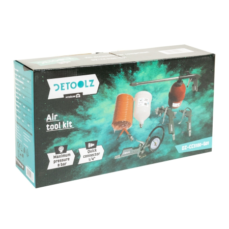 Kit accesorii aer comprimat Detoolz, 5 piese, cupla rapida [2]
