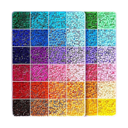 Jucarii, Copii & Bebe - Kit de Margele Perle, Flippy, Set DIY 3D din 48 de Culori, 4000 de piese, Instrumente pentru Margele Incluse, 2.6 mm in cutie, Multicolor