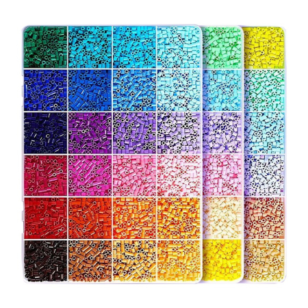 Jucarii, Copii & Bebe - Kit de Margele Perle, Flippy, Set DIY 3D din 72 de Culori, 6000 de piese, Instrumente pentru Margele Incluse, 2.6 mm in cutie, Multicolor